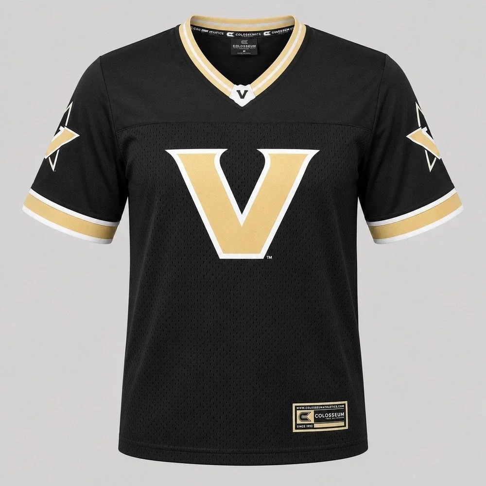 Vanderbilt Commodores Colosseum V-Neck Jersey Medium Black Gold NCAA
